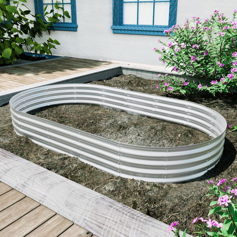 8x4x1ft Raised Garden Bed Kit, Galvanized Planter Raised Garden Beds for Outdoor for Vegetables,Flowers &Herbs, Heavy Duty Planter Box, 1 PC