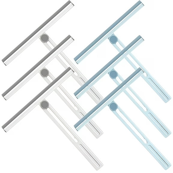 6PCS Silicone Window Cleaning Scraper with Foldable Rotating Design