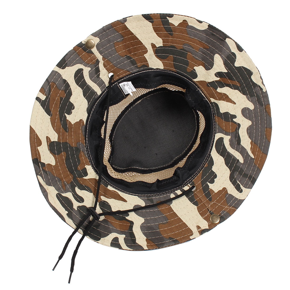 Unique Bargains Men Wide Full Brim Camouflage Mesh Design Fishing Outdoor Hiking Hat Cap