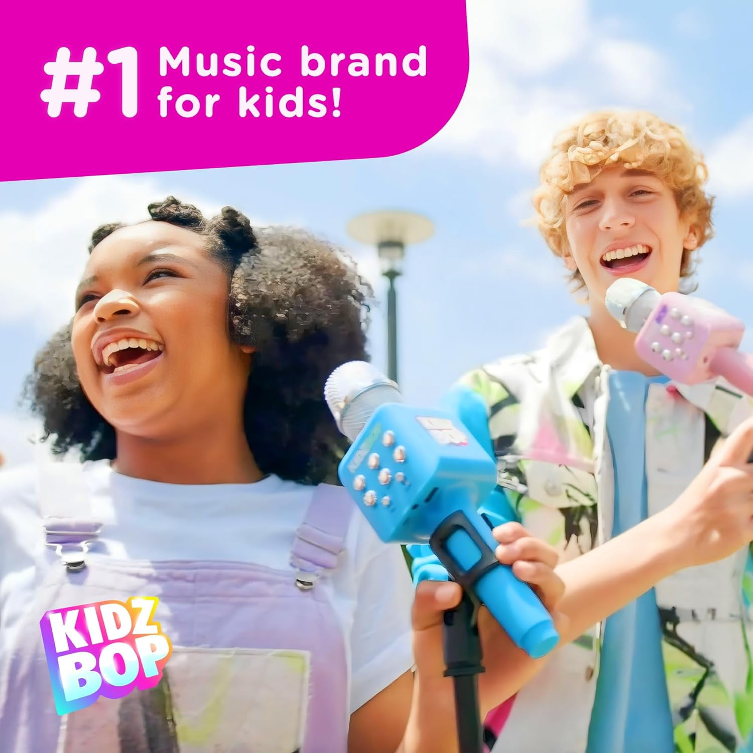 Move2Play Kidz Bop Karaoke Microphone Gift, The #1 Music Brand for Kids, Toy for 4, 5, 6, 7, 8, 9, 10 Year Old Girls and Boys
