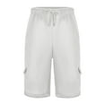 thumbnail image 5 of Cargo Sweat Shorts for Men Casual Drawstring Elastic Waist Athletic Workout Gym Jogger Shorts with Mult Pockets, 5 of 6