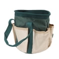 thumbnail image 3 of Garden Tool Tote, Comfortable Handle Round Garden Tools Bag Large Capacity 6 Pockets  For Gardener For Men Green With Cream Color,Dark Blue With Cream Color, 3 of 8