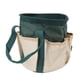 thumbnail image 2 of Bolso de mano de 6 bolsillos para hombres y mujeres, verde con detalles en crema, solución ideal para guardar herramientas de jardinería, organizador de herramientas de jardín de tela Oxford, 2 of 8