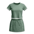 thumbnail image 4 of Bibifish Womens Skirt Sets Summer Going Out Short Sleeve Crew Neck Soft Tshirts Mini Bodycon Skirt Teenis Golf Sports Matching Sets, 4 of 4