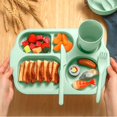 thumbnail image 5 of XD3-24 Pcs Wheat Straw Dinnerware Cutlery Set Including Divided Plates Microwave Dishwasher Safe Bowl Unbreakable Tableware Straw Cutlery Spoon Knife Fork*3, 5 of 7