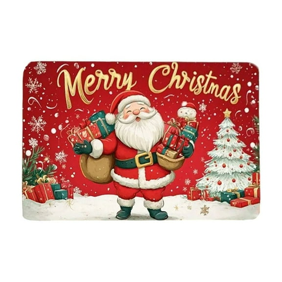 A Christmas Doormat 16X24 Inches Absorbent Non-Slip Entrance Mat Holiday Themed Floor Mat For Indoor Outdoor Use Welcome Mat For Front Door Kitchen Bathroom Dirt Trapper Mat