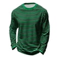 thumbnail image 2 of YMNXA Toddlers Kids Boys T Shirts Long Sleeve Round Neck Striped Print Comfortable Breathable Layering Top For Casual Daily Wear,Green,3-4 Years, 2 of 6