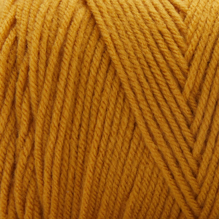 Soft Classic Solid Yarn by Loops & Threads - Solid Color Yarn for Knitting,  Crochet, Weaving, Arts & Crafts - Mustard, Bulk 12 Pack