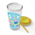 thumbnail image 5 of CafePress - Peppa Pig: Bath Time - 16 Ounce Classic Clear Insulated Double Wall Tumbler Cup with Lid Straw , Reusable, 5 of 5