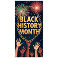 thumbnail image 2 of Black History Month Celebration Banner Event Party Backdrop with Colorful Fireworks Decorations and Raised Hands for Cultural Awareness Display Photography, 2 of 8