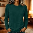 thumbnail image 6 of Tqcoqu Women's Cotton Crew Neck Long Sleeve T-Shirt, Casual Basic Loose Fit Long Sleeve Top, 6 of 8
