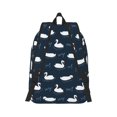 thumbnail image 2 of Rateoe Cartoon Swan Pattern Canvas College Laptop Backpack,Travel Daypack,Durable Rucksack Travel Notebook Bag School Backpack Book Bag for Men Women-Small, 2 of 7