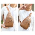 thumbnail image 4 of Cadorn Soft Leather Chest Bag Crossbody Shoulder Bag for Men with Inner Pocket for Work Travel Gym Commute and Outdoor Activities, 4 of 4