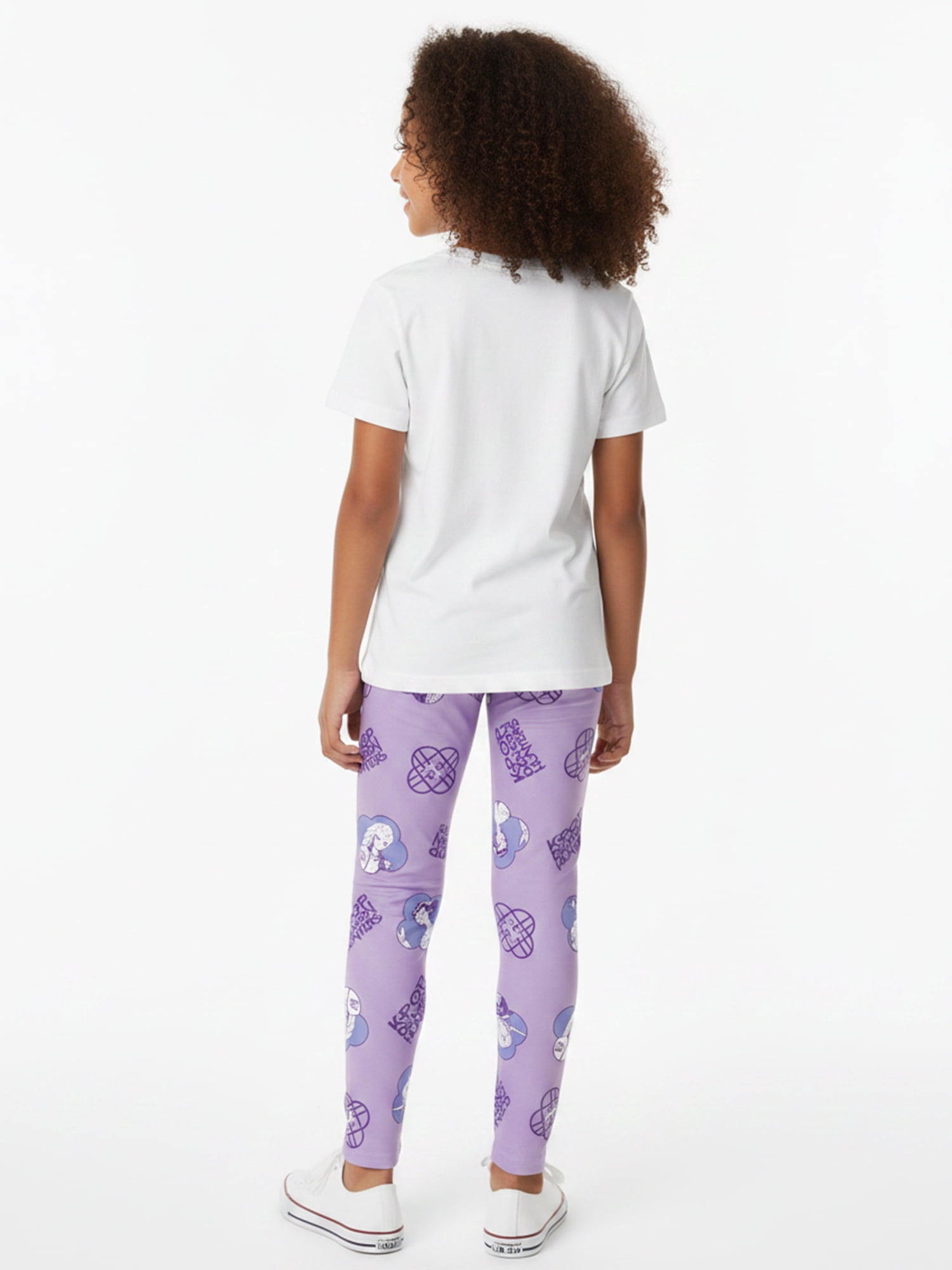 KPop Demon Hunters Girls' Huntrix Icon Graphic Leggings, Sizes 4-16
