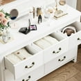 thumbnail image 3 of White Dresser for Bedroom, Modern Farmhouse Style 7 Drawer Double Dresser with Vintage Gold Antique Pulls, Dresser and Chest of Drawers, Hallway 7 Drawer Dresser, Antique White, 3 of 16