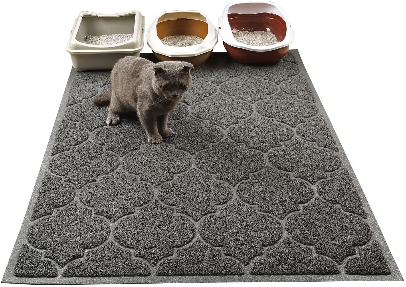 Cat Litter Mat, XL Super Size, Phthalate Free, Easy to Clean, 46x35