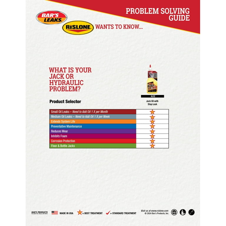 Bar's Leaks Jack Oil with Stop Leak Additive, 12.5 oz, Hydraulic