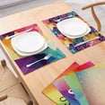 thumbnail image 5 of Geometric Letters kitchen Placemat Colored Cotton Linen Table Mats Abstract Pattern Waterproof Western Placemat Coasters, 5 of 7