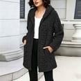 thumbnail image 3 of Trikvn Women's Long Fleece Coat Fuzzy Sherpa Jacket Winter Warm Zip Up Hooded Outerwear with Pockets Cable Knit Cardigan Casual Fall Relaxed Fluffy Overcoat, 3 of 9