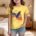 thumbnail image 2 of Wxirdiow Little Girls T-Shirts American Flag Shirt Toddler Kids 250 Years of Freedom Patriotic Tops Boys Girls 4th of July 250th Anniversary Outfit Yellow Size,5-6 Years, 2 of 5