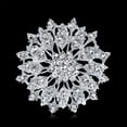 thumbnail image 2 of Broche de flor de cristal austriaco para mujer, broche de guirnalda de flores de boda de cristal austriaco de Color plateado, 2 of 5