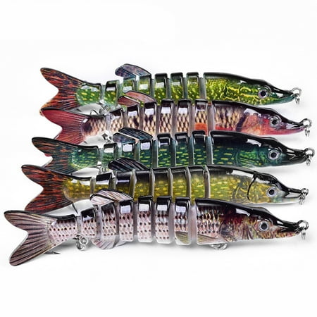 Windfall Fishing Lure Pike Muskie Lures Lifelike Multi Jointed Swimbait Segement Hard Minnow Bait Trible Hooks