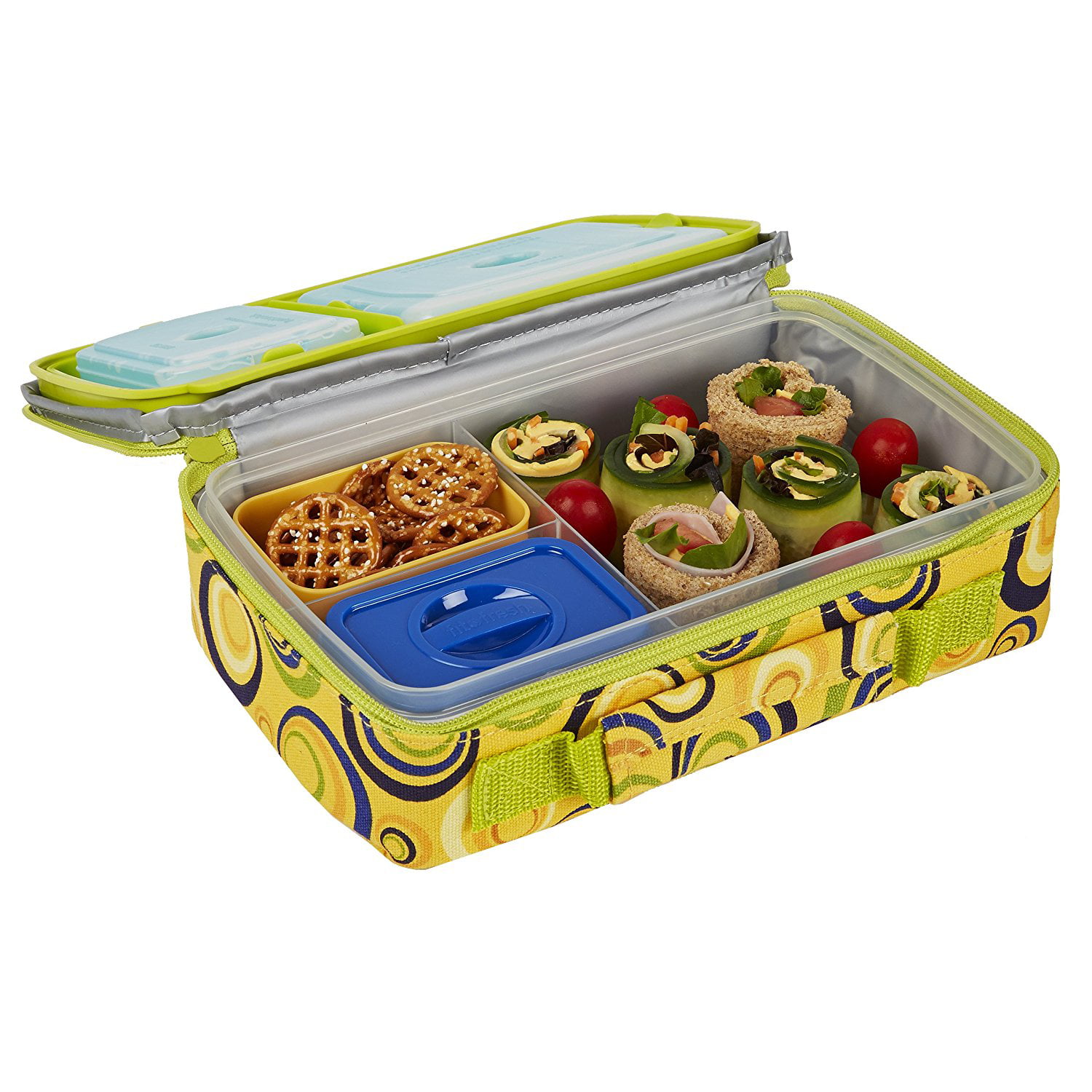 Fit & Fresh Kids' Bento Box Lunch Kit with Reusable BPA-Free Removable ...