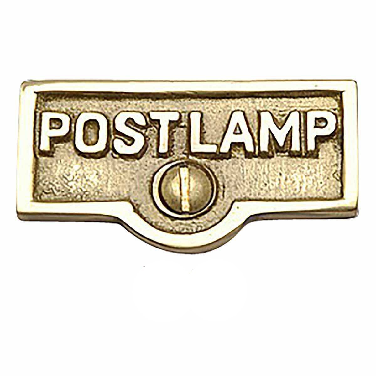 25 Switch Plate Tags POST LAMP Name Signs Labels Brass Traditional