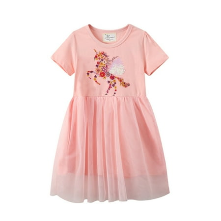 

Girls Unicorn Dress Mermaid Dresses Kids Twirl Swing Party Outfits