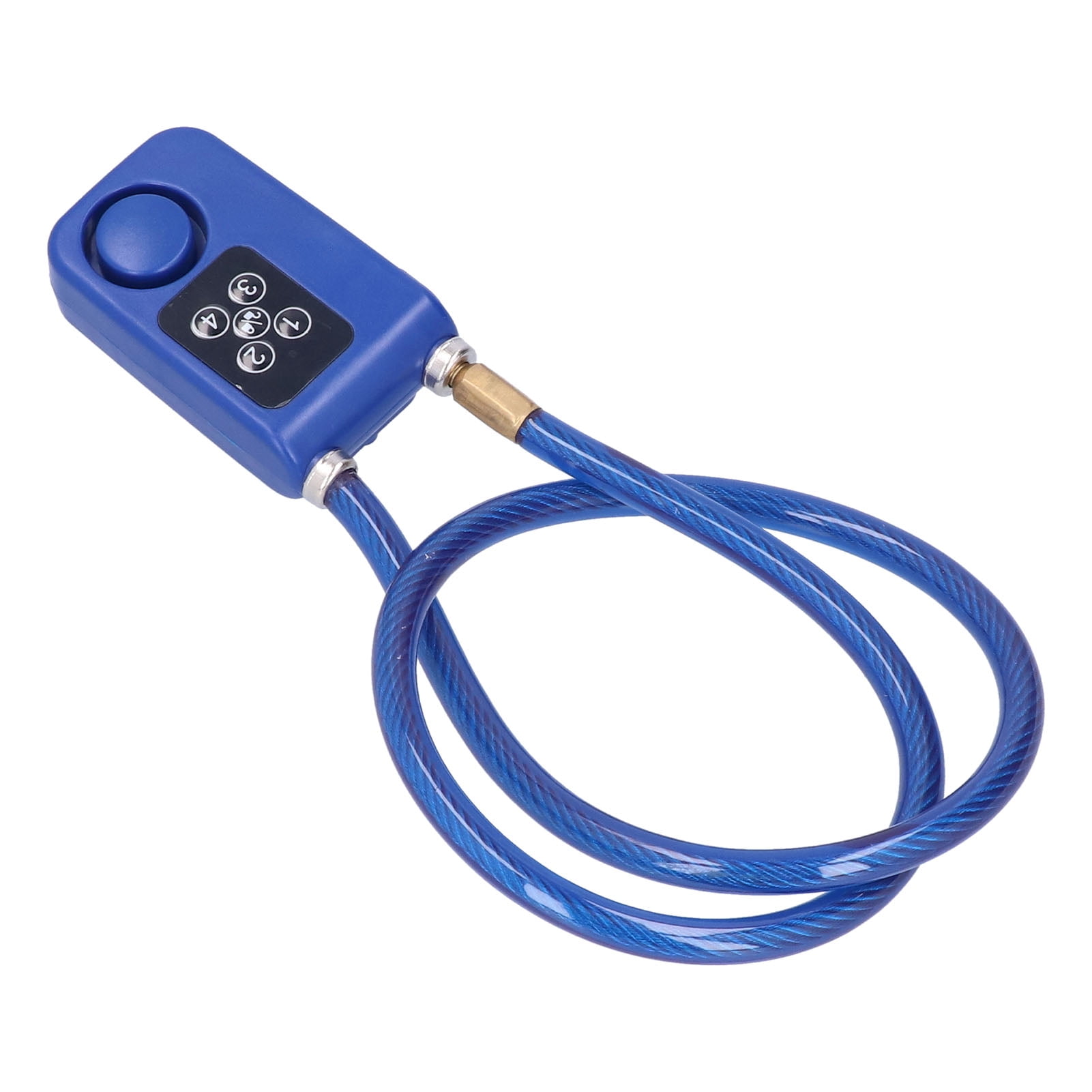 NFTIGB Anti-Theft Bike Alarm Lock with Remote Control, 110dB Siren, 4-Digit Password, IP55 Waterproof Bicycle Cable Lock, Blue