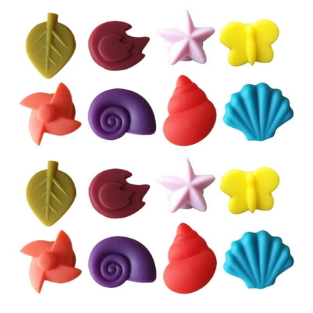

Tinksky 16 Pcs Silicone Wine Glass Marker Wine Identifier Charms Suction Cup Drinking Cup Sign for Parties Banquet (8 Colors)