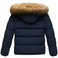 thumbnail image 2 of Chrisuno Boy's Thicken Winter Puffer Jacket Windproof Quilted Warm Fleece Coat With Hood Navy 6/7, 2 of 5