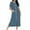 Blue, variant on 2025 Women Short Sleeve Zip Front Nightgowns Full Length Cotton Robes Loose Housecoat Loungewear with Pockets