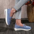 thumbnail image 5 of NOKIO Walking Shoes Women Breathable Soft Slip On Sneakers Women's Shoes Single Shoes 2024 Summer Solid Color Large Size Flat Shoes Chain Flying Woven Breathable Wedge Casual Shoes, 5 of 5