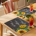 thumbnail image 4 of Sunflower Placemats Set of 12, Live Simply Laugh Often Love Deeply Blackboard Non-Slip Place Mats Washable Table Mats for Kitchen Dining Table Decorations Indoor/Outdoor, 4 of 9