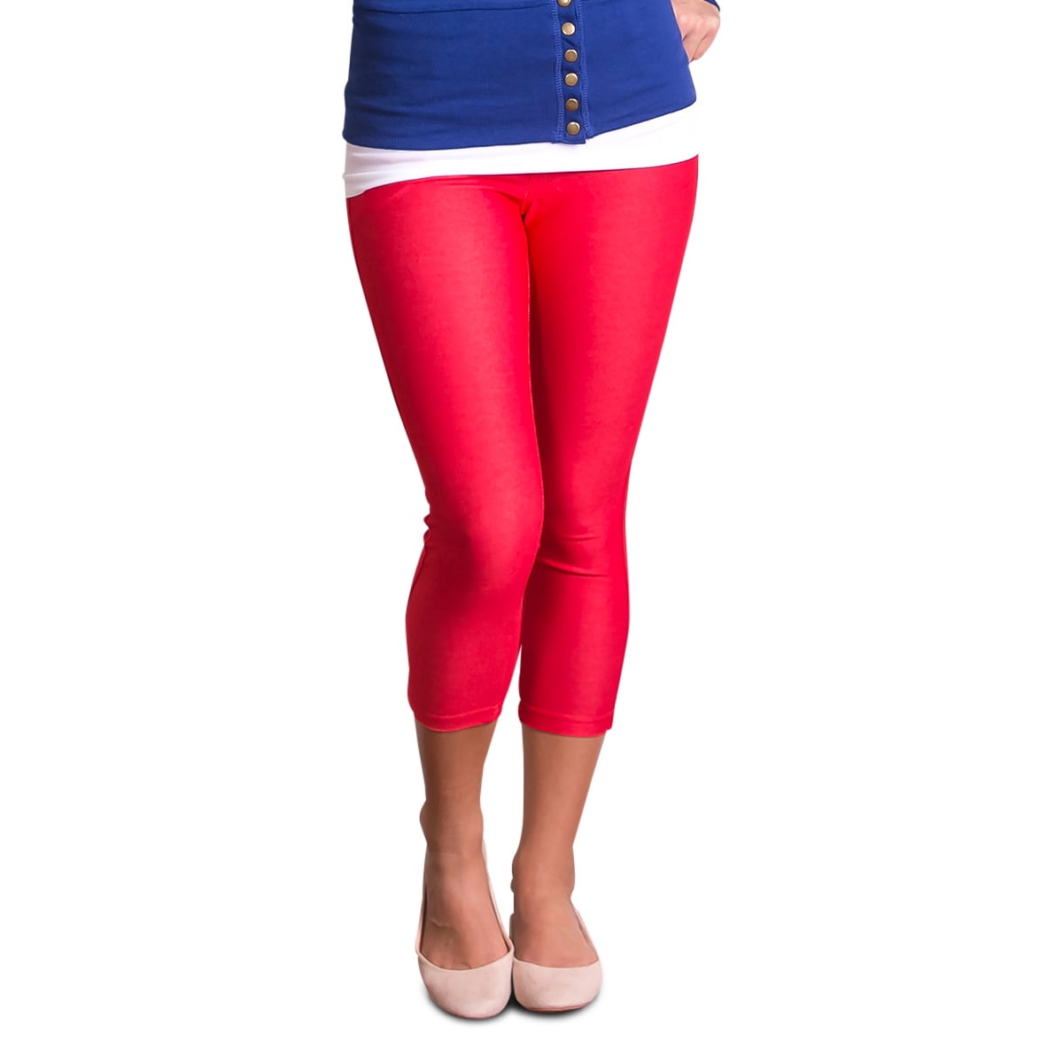 Yelete - Plus Size Colored Capri Jeggings - Walmart.com - Walmart.com