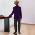 thumbnail image 6 of GiLiling Toddler Boy Velvet Formal Suit 5 Piece Outfit Dress Shirt Jacket Pants and Bowtie for Wedding Events (Purple, 5-6 Years), 6 of 7