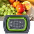 thumbnail image 4 of Collapsible Drain Basket, Silicone Collapsible Retractable Drain Basket, Pasta Strainer for Kitchen Tools(Green), 4 of 8