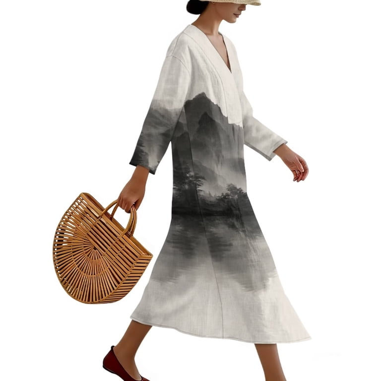 chinese style midi dress Cheongsam Dress for Women Vintage Chinese Qipao Size 4 6 8 10 Midi 100% Ramie