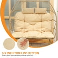thumbnail image 3 of Uforic Beige Dual Egg Seat with Base, 2-Person Wicker Egg Chair for Indoor/Outdoor Patio Use with Cushions, Supports up to 510lbs, Perfect for Patio, Bedroom, Garden, and Balcony, 3 of 9