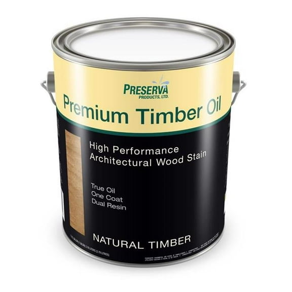 Preserva 1037696 Premium Transparent Matte Natural Timber Oil-Based Alkyd Penetrating Timber Oil, 1 gal - Pack of 4