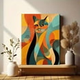 thumbnail image 6 of Abstract Cat Canvas Wall Art Print for Living Room Bedroom Office Hallway Dining Room Decor, 6 of 8