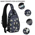 thumbnail image 4 of Vintage Floral Sling Backpack with Botanical Print, Multiple Compartments, Adjustable Strap, Lightweight Durable Crossbody Daypack for Travel, Daily Commuting, Garden Style, 4 of 6