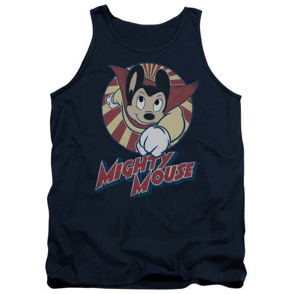 Trevco Mighty Mouse-The One The Only - Adult Tank Top - Navy- Small