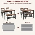 thumbnail image 5 of Accreate Space-Saving Dining Table & Chairs Set for 4, Bench with Storage, Small Apartment, 5 of 6