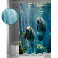 thumbnail image 3 of 60x72 Inch Shower Curtains for Bathroom Tropical Ocean Sea Lion Fabric Bath Curtain Decor Coastal Animal Fish Coral Waterproof Restroom Curtains Shower Set Accessories with 12 Hooks 60 Inch, 3 of 6
