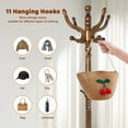 thumbnail image 3 of SDJPOI Solid Coat Rack Freestanding with 11 Hooks, Natural Birch Wood Coat stands with Sturdy Round Base, Heavy-duty Tree Coat Hanger Standing for Entryway Hallway Bedroom, 3 of 8