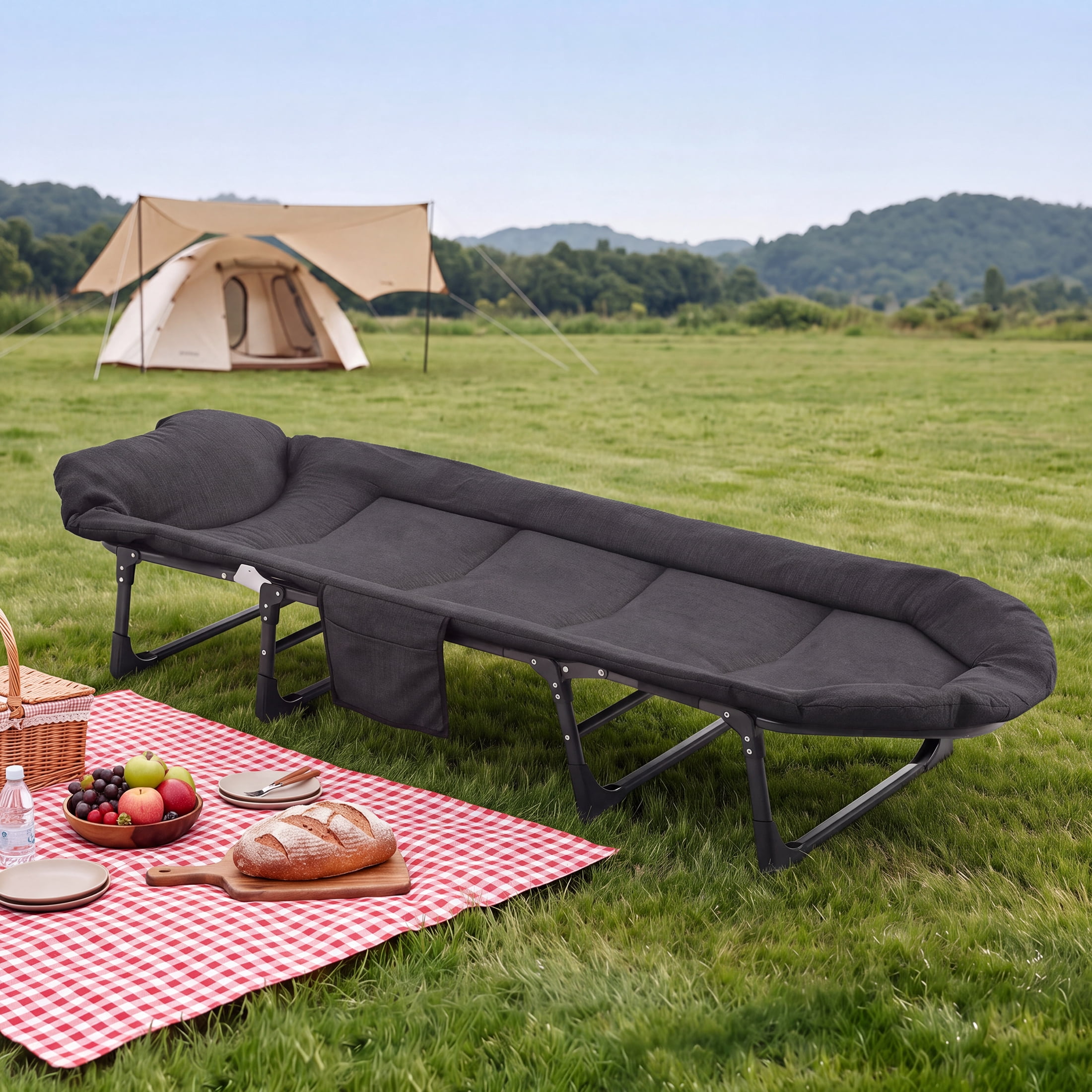 キャンプ用コッタ CONCETTA 71 Inch Camping Cot Extra Wide, Heavy-Duty Oxford Fabric