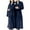 F08-Navy, variant on FYDUU Mens Womens Robe Long Plush Bathrobe Couple's Long Robes Thick Warm Soft Bathrobes Nightgown Sleepwear Winter Housecoat Fashion