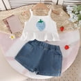 thumbnail image 2 of Cute Flower 2Pcs Summer Outfits Set for Toddler Girls – Short Sleeve T-Shirt + Pants (Gift Idea) Summer 2Pcs Gift Outfits Set Girls Summer Set 2-7 Years,5-6 Years, 2 of 8